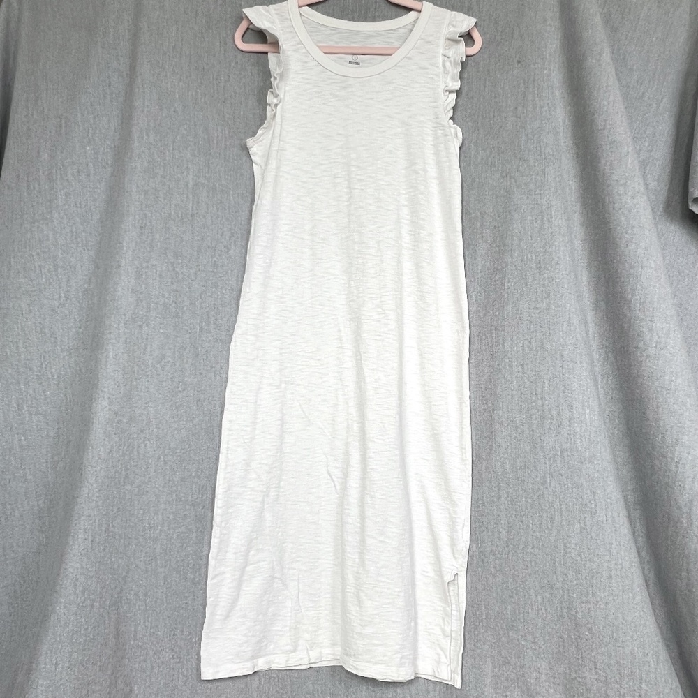 Universal Thread Women 100% Cotton Ruffle Sleeve Maxi Dress Sz S Stretch Cottage